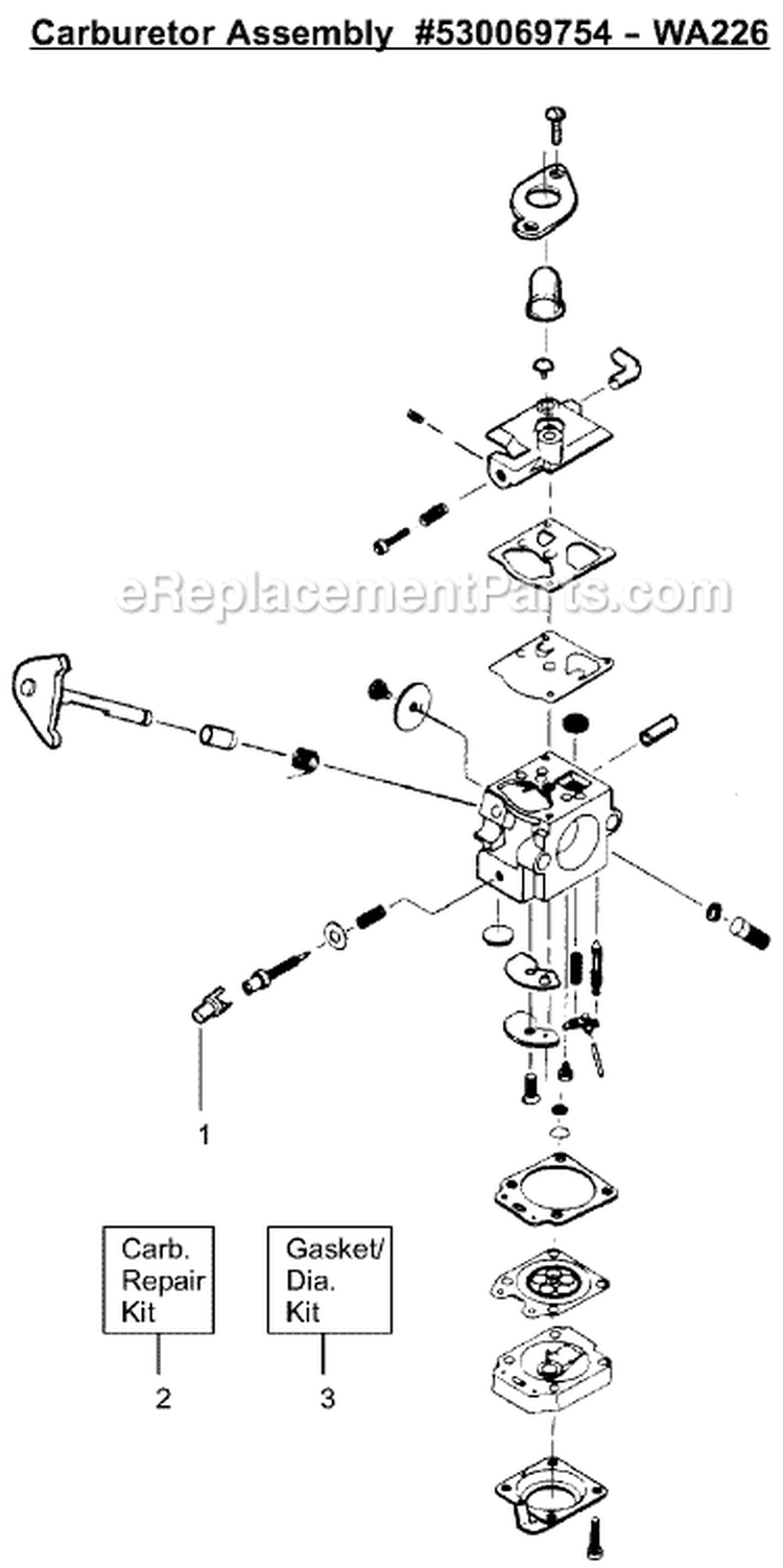Page A Diagram and Parts List for XT300 Type 3 Weed Eater Trimmer